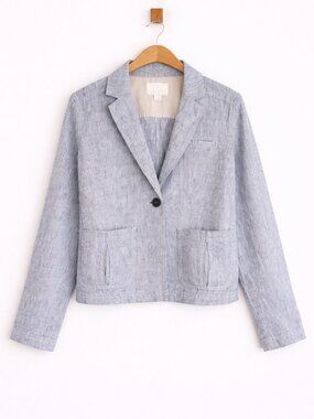CASLON Linen Striped Blazer